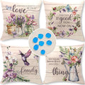 Cirzone Waterproof Outdoor Pillow Covers 18x18 Inch Set of 4 Summer Spring Floral Throw Pillow Covers Spring Outdoor Decor for Patio Furniture Garden Sofa