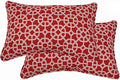 Comfort Classics Inc. (Set of 2) Indoor/Outdoor Lumbar Pillows 20" x 13" x 7" in Polyester Red Pattern