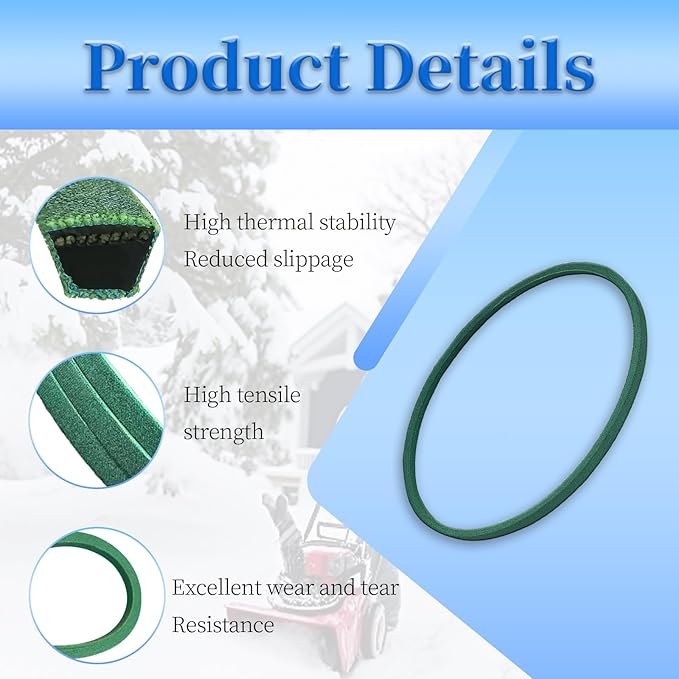 2 Pack 07208600 Snow Thrower Auger Belt for Ariens 7208600 72086 924082 72385 07238500 Snowblower ST524 ST724 ST824(1/2" X 40")