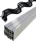 20 Set 6.6 Ft Greenhouse Lock Channel and Spring Wire，Aluminum Alloy Lock Channel and PVC Coated Spring Wires for Fixing Greenhouse Plastic Cover