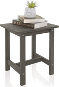 Outdoor Side Table, Weather Resistant Double Small Adirondack Side Table, Outdoor Indoor End Table for Chair, 17" Patio Table for Pool, Deck and Porch, Black (Item1, Grey)