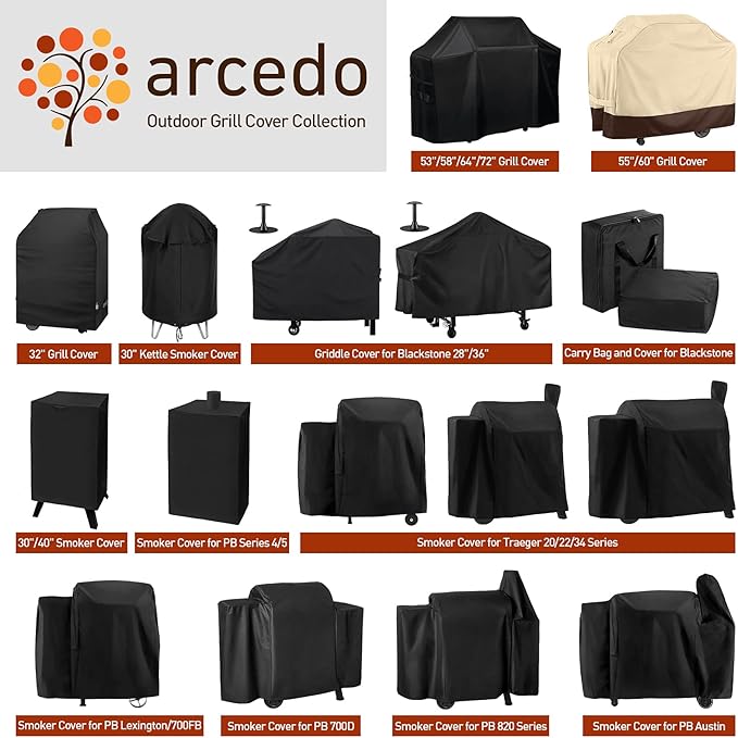Arcedo 36 Inch Griddle Cover Compatible for Blackstone, Camp Chef 600, Nexgrill, Heavy Duty Waterproof 4 Burner Flat Top Grill Cover, Includes Support Pole