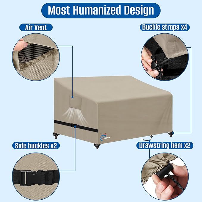 SIRUITON 2-Seat Garden Patio Sofa/Loveseat/Bench Cover 51" W x 27" D x 35" H,Heavy Duty 420D Oxford Waterproof Outdoor Sofa Cover, Lawn Patio Furniture Covers