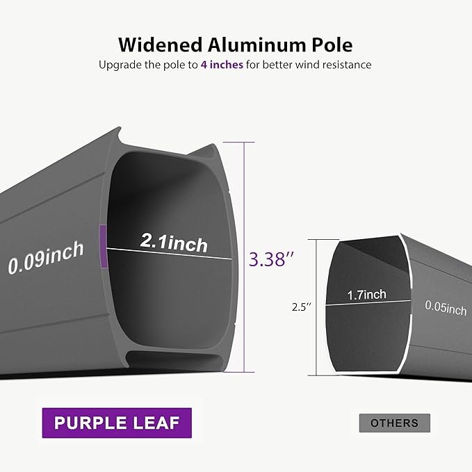 PURPLE LEAF Cantilever Umbrella with Base Included 12FT Outdoor Large Heavy Duty Double Top Offset Hanging 360° Rotation Square Umbrella for Garden Patio Deck Pool Backyard Spectrum Sand