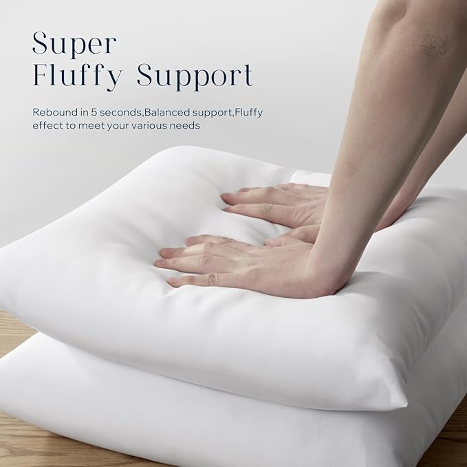 Phantoscope Pack of 2 Premium Outdoor Pillow Inserts, Dual Usage Waterproof Throw Pillows No Cover Needed, Decorative Couch Sham Cushion Stuffer Patio Couch Tent, White 12 x 20 Inches