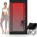 Gollense Red Light Sauna with Hot Air Heater, Portable Sauna for Home with 660nm Red Light Therapy Lamp Full Body Sauna Sweat Box, Thicken Tent, Folding Chair, Adjustable Temperature, Timer Setting