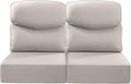 Luxury 22x24/22x25 6-Inch Smile Outdoor Seat Cushions Set of 2 - Superior Comfortable Water-Repellent Patio Chair Cushion for Porch Rattan Dining Swivel Chair Loveseat Sectional Sofa - Beige