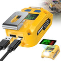 100W USB Battery Adapter Compatible with Dewalt 20V, LIVOWALNY Power Inverter Battery Inverter Charger Power Station with Type-C Port & USB Port & LED Light for Electronic Device (Tool Only)