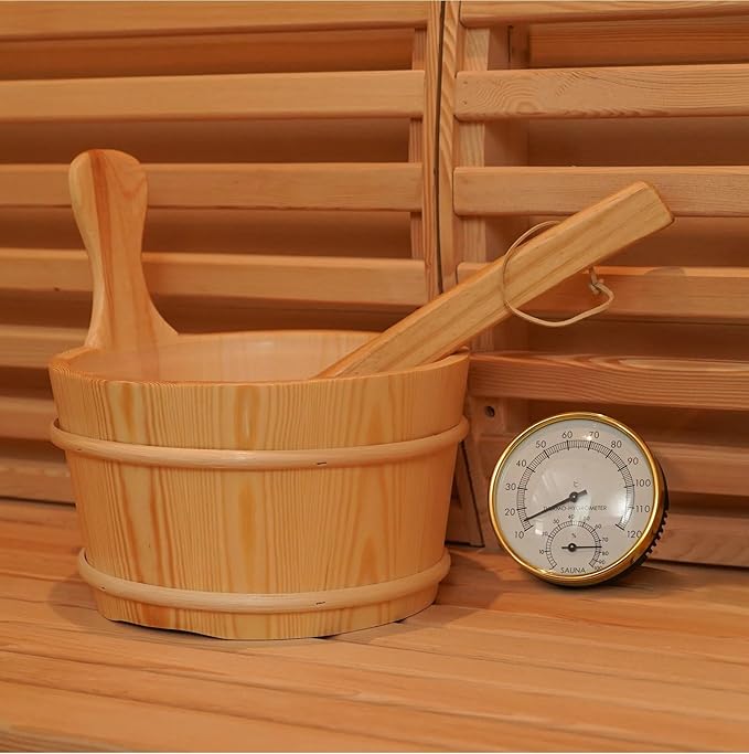 ZONEMEL Outdoor Barrel Steam Sauna with Panoramic View, Canadian Hemlock Wood Sauna for 4-6 Person, 6KW Heater, Rocks, 8mm Tempered Glass, Waterproof System, 220V