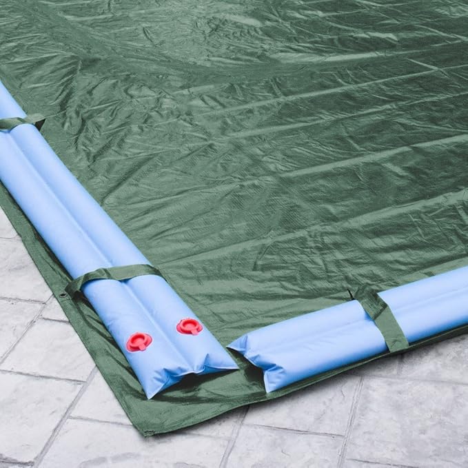 Robelle 18 x 36 ft Professional Green Winter Pool Cover for Inground Pools, 5 ft Overlap (23 x 41 ft Cover Size), Solid 12 x 12 Scrim, 3.7 oz/yd2, 15-Year Warranty, Style: 371836R