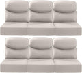 Luxury 24x24x6 Inch Smile Patio Cushions for Outdoor Furniture Set of 6 - Thick Back & Deep Seat Outside Replacement Chair Pillows for Rattan Metal Glider Loveseat Sectional Sofa - Beige