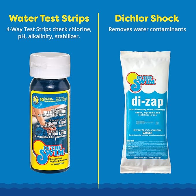 In The Swim Deluxe Chemical Value Kit and 100 Days of Summer Bundle - for Above Ground and In-Ground Pools - Easy Maintenance and Season-Long Clarity - 15K Gallons