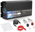 NIHAO 2500W Power Inverters DC 12V to 110V AC Converter with LCD Display, 2 International Socket and Battery Clips for Home, RV, Outdoor, Camping, Boat