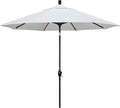 California Umbrella GSPT908302-5404 9' Round Aluminum Market, Crank Lift, Push Button Tilt, Black Pole, Sunbrella Natural