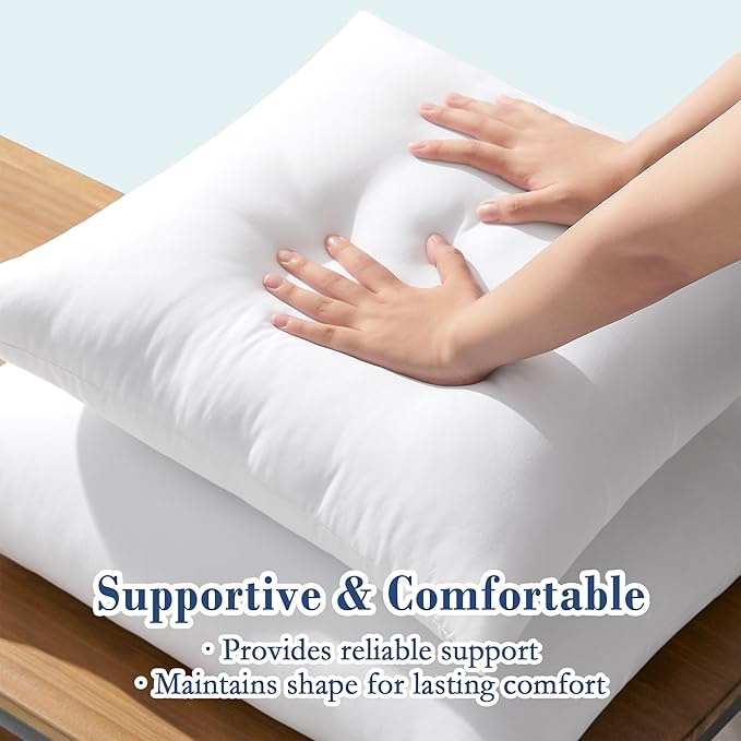 puredown® 26x26 Outdoor Pillow Inserts, Set of 2, Fluffy Soft Waterproof Down Alternative Euro Pillows for Porch Swing Sofa Couch Cushion Patio Furniture