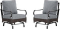 Sophia & William Extra Large Outdoor Patio Motion Sofa Chairs Set 2 PCS Heavy-Duty Metal Porch Furniture with High Back & Deep Seating Area, 5.5" Thicken Cushions for Deck, Lawn, Outside (Grey)