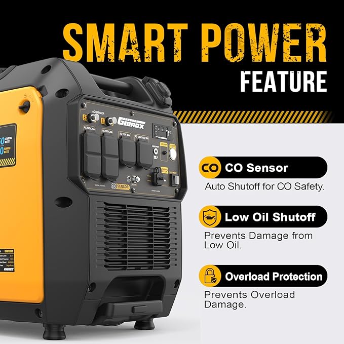 6500W Dual Fuel Inverter Generator, Gas & Propane Powered, RV Ready Remote/Electric Start, Super Quiet, 120V/240V with CO Sensor Portable Generator for RV, Camping or Party,EPA Compliant