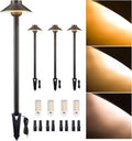 Gardenreet Outdoor Brass Pathway Lights, Warm & Neutral White Adjustable Low Voltage Landscape Path Lighting, 12v Walkway Light LED Waterproof, Bronze for Outside Garden Yard with G4 Bulb (4 Pack)