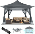 COBIZI 12x12 Pop Up Gazebo On Clearance Canopy Tent Easy Up Outdoor Gazebo Waterproof Upgrade with Mosquito Nettings and Carry Bag for Patio Garden Lawn