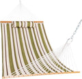 Lazy Daze Hammocks 12FT Quilted Fabric Hammock with Pillow, Double 2 Person Hammock with Spreader Bar for Outdoor Outside Patio Garden Yard Pool Beach QFH014