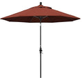 California Umbrella 9' Round Aluminum Pole Fiberglass Rib Market Umbrella, Crank Lift, Collar Tilt, Black Pole, Sunbrella Spectrum Mist