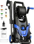 LANCHEZ Pressure Washer 4800PSI with 4 Quick Connect Nozzles, Inlet Hose & Filter&500ML Foam Cannon, Power Washer for Cars/Fences/Driveways/Patios/Home Cleaning (Blue)