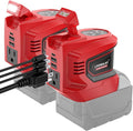 2 Packs Power Inverter Compatible with Milwaukee 18V, LIVOWALNY Real 200W Battery Inverter 18V to 110V, Power Adapter Charger Adapter Power Station Power Supply 2 USB-A & 1 Type-C & 1 AC (No Battery)