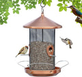 Large Bird Feeders for Outside: 12.6inch Metal for Outdoors Hanging with Copper for Garden Yard Outside Decor Cardinal Finch - Gardening Gifts for Women Men