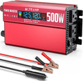 500W Power Inverter with LCD Screen Display, 2 AC Outlets, 36W Type-C Port, 5V/3A USB Port, 12V DC to 110V/120V AC Inverter for Truck, Home, Vehicles, Laptop, Trip