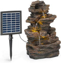 BLUMFELDT Messina Solar Powered Water Fountain for Garden, Indoor and Outdoor Fountains, Waterfall for Outside, Solar Panel: 9V/2.8W, 7 x 5.5 Inches