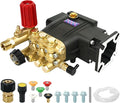 3/4" Shaft Horizontal Triplex Pressure Washer Pump, Replacement Power Washer Pump 2600-3300 PSI,3GPM,Two Kinds of Water Outlet Interfaces,Compatible with Simpson, Honda, Homelite, Troybilt etc.