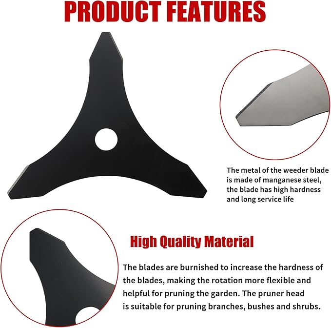 10" x 80T Carbide Tip Brush Cutter Trimmer Blades & 9" x 36 Teeth Carbide Tipped Blades & 10" x 3 Teeth Carbon Blades with Adapter Kit