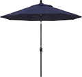 California Umbrella GSPT908302-5439 9' Round Aluminum Market, Crank Lift, Push Button Tilt, Black Pole, Sunbrella Navy Patio Umbrella, 9-Feet