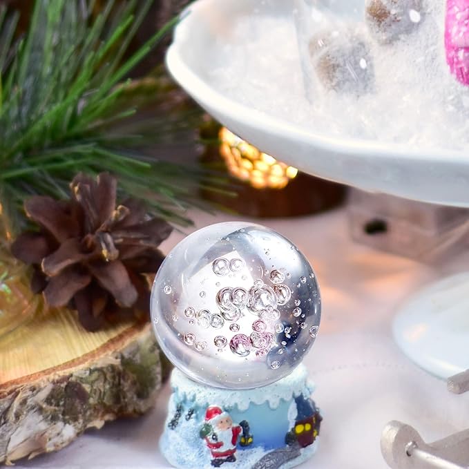 uxcell 30mm/1.2" Crystal Sphere Ball Ice Cracked Glass Solid Decorative Sphere Crystal Ball Prop Ornament for Feng Shui Divination Fortune Telling Tabletop Fountain Decoration, Lake Blue