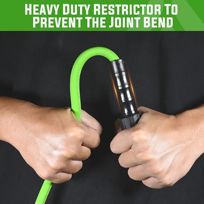 YAMATIC Durable Pressure Washer Hose 50FT, 3400 PSI 1/4'' Power Washer Hose Replacement for Gas&Electric Washer, Wear Resistant Extension Leak-Free M22 Fittings, Green