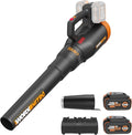 WORX Nitro WG581.1 40V Cordless Leaf Blower, Quiet Electric Blower for Lawn Care with 530CFM & 180MPH, 2 Batteries & Charger Included