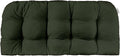 RSH DECOR: Sunbrella Play Tufted Wicker Loveseat Cushion | 41” x 19" | Water and Fade-Resistant Performance Fabric | Outdoor Settee Cushion for Patio Furniture | Play Jungle