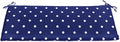 BrylaneHome Bench Cushion - 48" L x 18" W x 3" H - Patio & Outdoor - Water, Stain & Fade Resistant - Evening Blue Dot