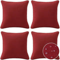 Decorative Outdoor Water Repellent Throw Pillows with Inserts, Set of 4, 20" x20" Pillows for Patio, Backyard, Bed, Couch, and Patio Furniture, Red
