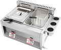 Stainless Steel Low Pressure Gas Deep Fryer with Frying Baskets and Lid, 12.7QT/12L Capacity Countertop Deep Fryer Oil Frying Pot Kitchen Frying Machine Table Snack Fryer Double Cylinder Gas Fryer