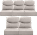 Luxury 24x24x6 Inch Smile Outdoor Cushions for Patio 5 Piece Set - Set of 5 Zippered Outside Pillows for Wicker Dining Rocking Swivel Chairs Loveseat Couch Sectional Sofa - Beige