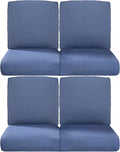 Pop 22x25/22x24 Outdoor Chair Cushions Set of 4 - Heavy Duty High Back Replacement Zippered Cushion for Patio Furniture Dining Rocking Chairs Loveseat L-Shape Sofa - Navy Blue/Classic