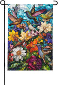 Hummingbird Garden Flag Small Flag Vertical Double Sided Outdoor Yard Flags 12.5x18 Inch for Decorative House Lawn