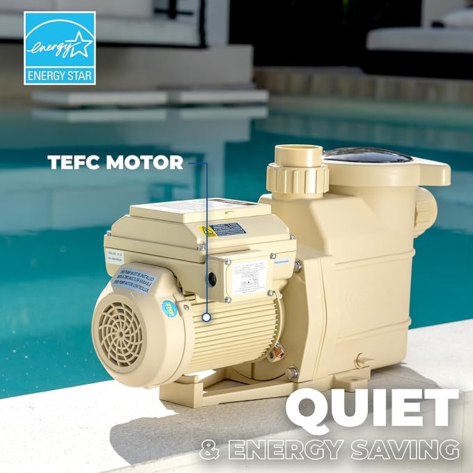 XtremepowerUS 3HP Variable Speed High-Flo Pool Pump In-Ground Pool 230V, 1-1/2” & 2” Pipe Adapters Energy Star Certified