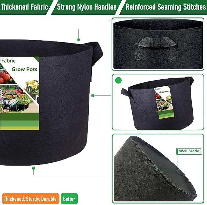 150 Gallon Large Raised Garden Bed Bag (44x24 inch) Big Garden Bag Sturdy Plant Grow Bag for Potato,Tomato Planter,Herb Veggies Planter Bag,Flower Bed,Yard Waste Bag,Lawn Debris Bag,Leaf Bag W/ Gloves