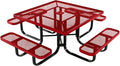 COATEDOUTDOORFURNITURE Heavy-Duty Portable Outdoor Kids Table with Umbrella Hole, Expanded Metal Kids Picnic Table, Commercial-Grade, Made in America (46 in, Square, Childrens, Textured Red)