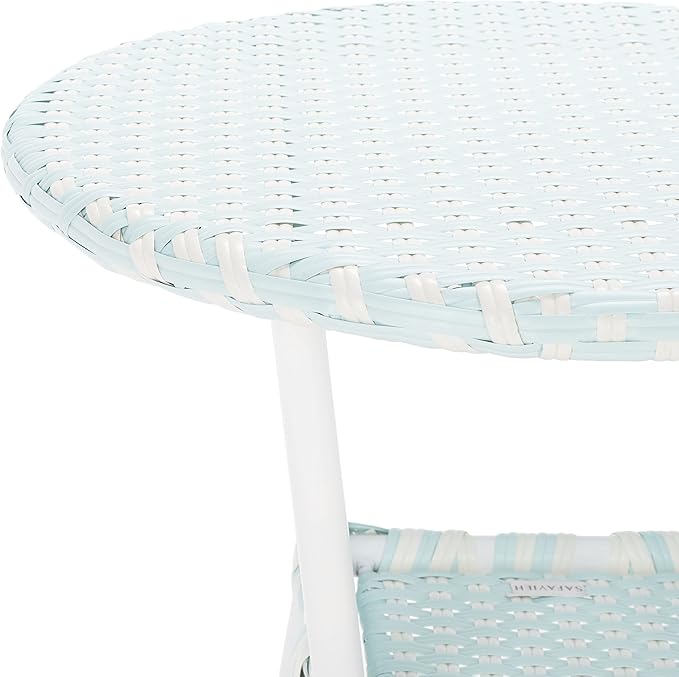 SAFAVIEH Outdoor Collection California Baby Blue/White Bistro Table (Fully Assembled)