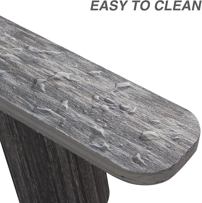 Adirondack Chair Outdoor, Oversized Patio Chair Poly Lumber, Weather Resistant & Heavy Duty, Fire Pits Chair for Porch, Poolside, Lawn, Backyard and Garden, 350lbs Capacity (Grey)
