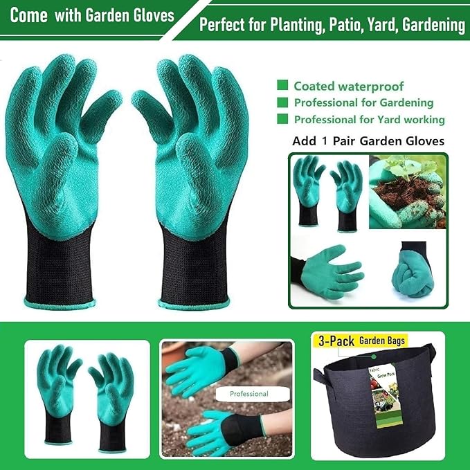 3-Pack 30 Gallon Thickened Plant Grow Bags Large (24x16 in) Heavy Duty Garden Bag Fabric Plant Pots for Tomato,Potato Planter,Flower Pots,Herbs Veggies Planting,Barrel Planter,Yard Waste Bag,Leaf Bags