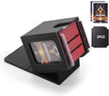 MTG Deck Box, Double Display Window MTG, Commander Deck Box Fits 120+ Single Sleeved Cards, PU Leather Magnetic Closure Card Box with 2 Dividers&2 Toploaders for TCG, CCG, Black